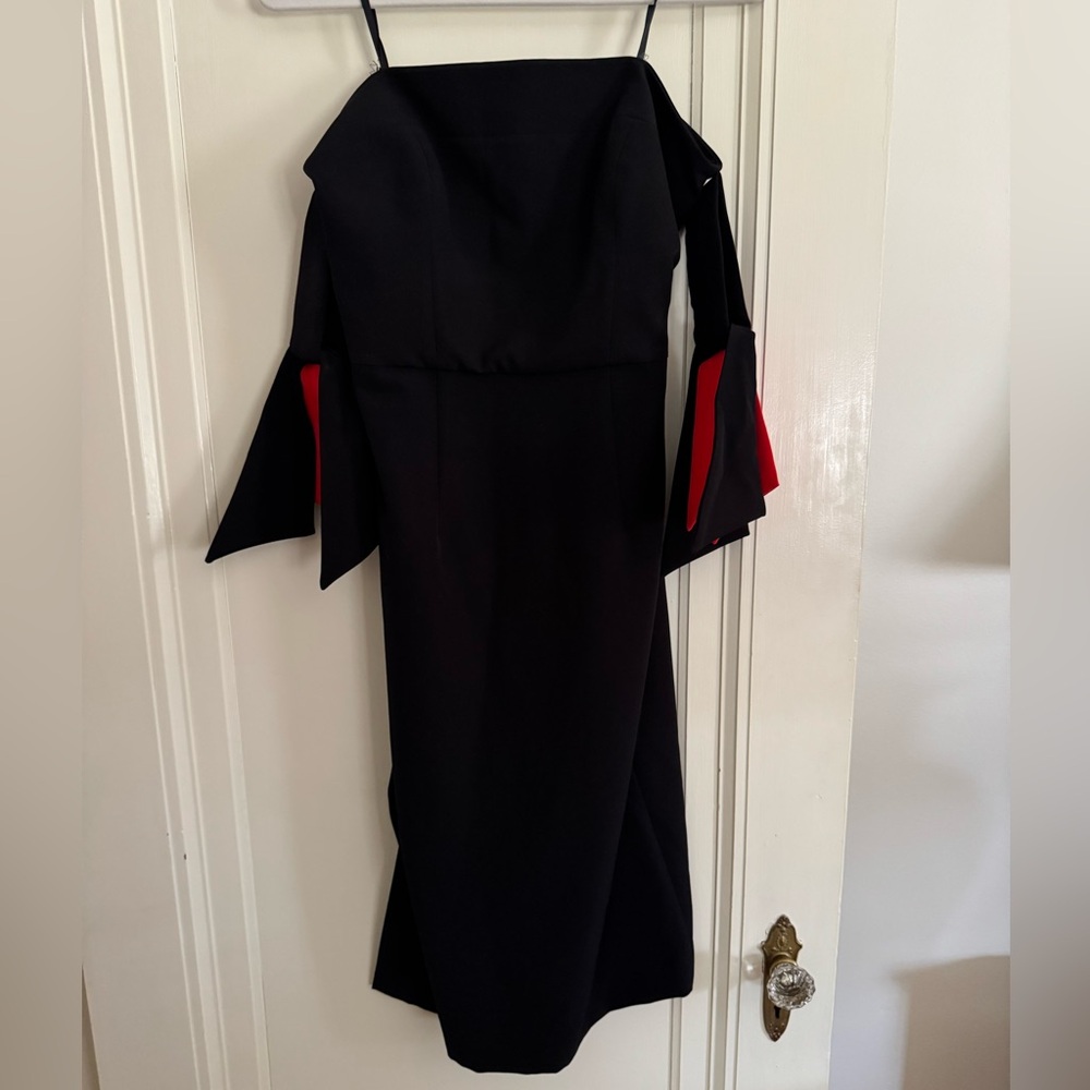 NWT MILLY BLACK OFF THE SHOULDER/STRAPLESS DRESS WITH ARM TIES